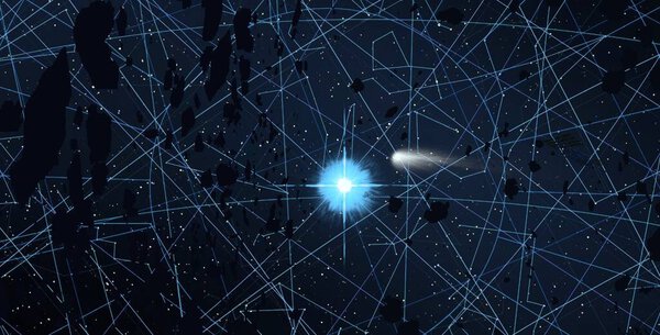 2d иллюстрация. Глубокое огромное пространство. Яркие звезды, планеты, луны. Различные научно-фантастические творческие фоны. Космическое искусство. Солнечные системы пришельцев. Далекое пространство. Реалистичный фон космоса
.