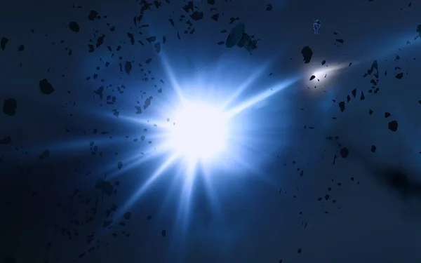 Illüstrasyon Derin Geniş Alan Parlak Yıldızlar Gezegenler Uydular Çeşitli Bilim — Stok fotoğraf
