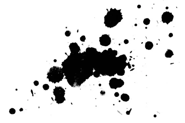 2Dイラスト 黒インクが飛び散る明るい材料に塗料スプラッタ 黒と白のドット — ストック写真