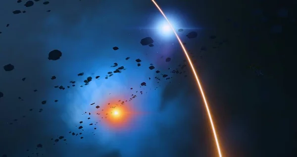 Illüstrasyon Derin Geniş Alan Parlak Yıldızlar Gezegenler Uydular Çeşitli Bilim — Stok fotoğraf