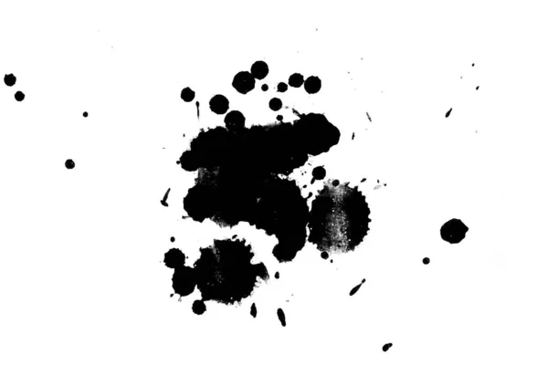 Abbildung Schwarze Tinte Spritzt Farbspritzer Auf Hellem Material — Stockfoto
