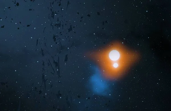 Ilustración Gran Espacio Profundo Estrellas Brillantes Planetas Lunas Varios Telones —  Fotos de Stock