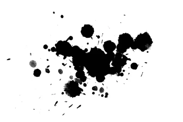 Ilustración Tinta Negra Salpica Pintura Salpicaduras Material Brillante Puntos Blanco —  Fotos de Stock