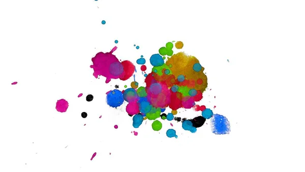 Illustratie Kleurrijke Inkt Spatten Verf Splatters Helder Materiaal Multi Color — Stockfoto