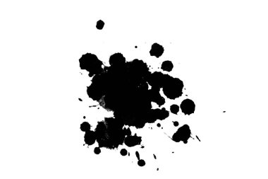 2d illüstrasyon. Siyah mürekkep sıçramaları. Parlak malzeme üzerine boya sıçramaları. 