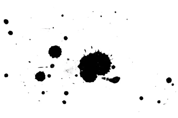 Illustration Black Ink Splashes Paint Splatters White Background — Stock Photo, Image