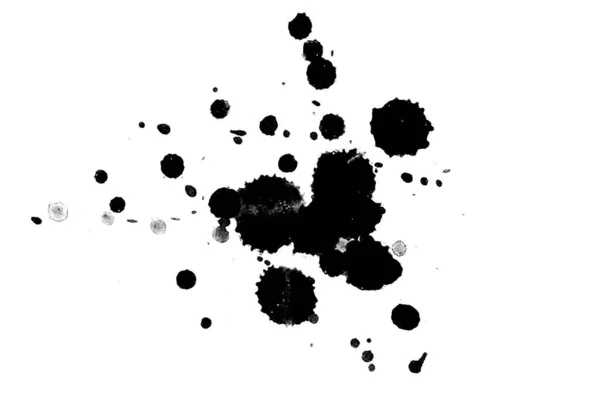 Illustration Black Ink Splashes Paint Splatters Bright Material Black White — Stock Photo, Image