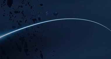 Derin yıldızlararası uzay. Yıldızlar, gezegenler ve uydular. Çeşitli bilim kurgu yaratıcı fon. Uzay sanatı. Hayali kozmik fon.