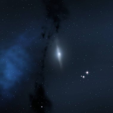 2d illüstrasyon. Derin geniş alan. Yıldızlar, gezegenler ve uydular. Çeşitli bilim kurgu yaratıcı fon. Uzay sanatı. Uzaylı güneş sistemleri. Gerçekçi arka plan 