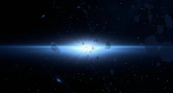 Tief Interstellaren Raum Sterne Planeten Und Monde Verschiedene Science Fiction — Stockfoto