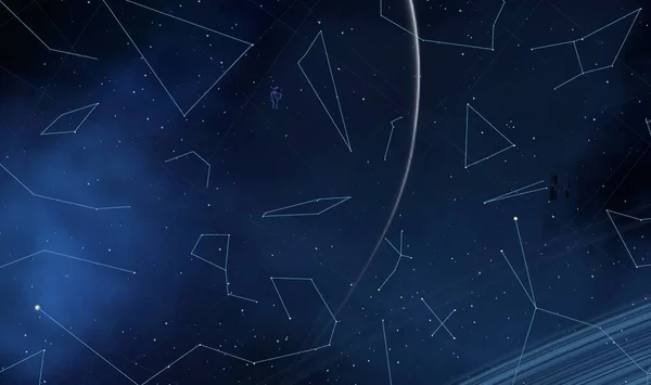 Красивый Космический Фон Космическими Фигурами — стоковое фото