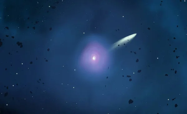 Ilustración Gran Espacio Profundo Estrellas Brillantes Planetas Lunas Varios Telones — Foto de Stock