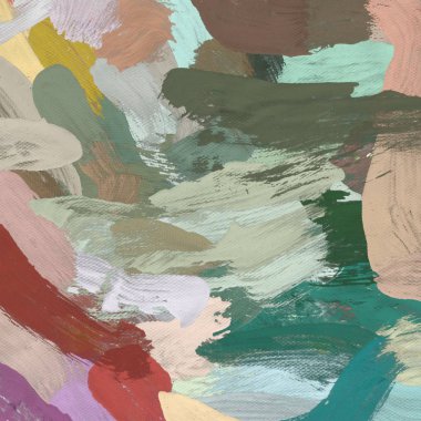 Tuval el yapımı yağlıboya. Renkli doku. Fırça darbeleri. Renkli görüntü. Modern sanat. Çağdaş sanat.