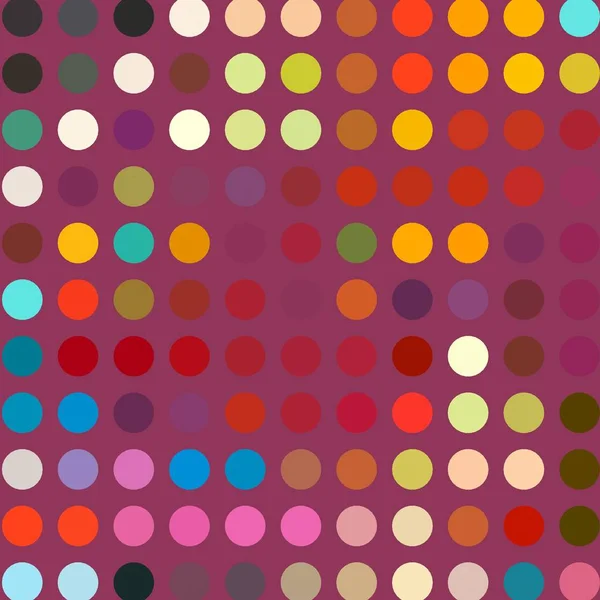 Memphis style polka dots seamless pattern on purple background.