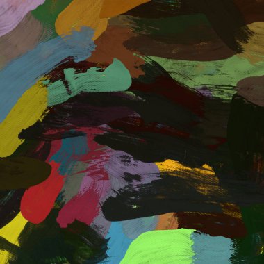 Tuval el yapımı yağlıboya. Renkli doku. Fırça darbeleri. Renkli görüntü. Modern sanat. Çağdaş sanat.