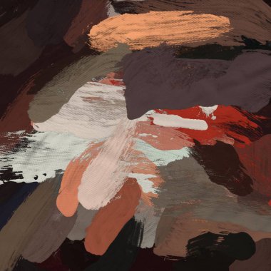 Tuval el yapımı yağlıboya. Renkli doku. Fırça darbeleri.