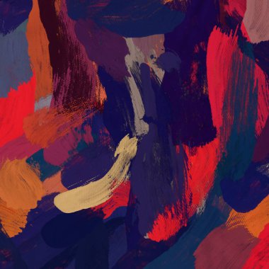 Tuval el yapımı yağlıboya. Renkli doku. Fırça darbeleri. Renkli görüntü. Modern sanat. Çağdaş sanat.