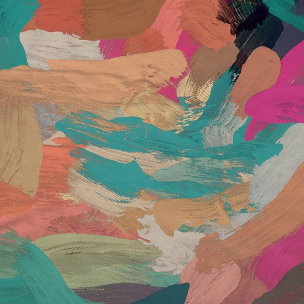 Tuval el yapımı yağlıboya. Renkli doku. Fırça darbeleri. Renkli görüntü. Modern sanat. Çağdaş sanat.