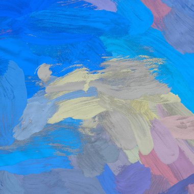 Tuval el yapımı yağlıboya. Renkli doku. Fırça darbeleri. Renkli görüntü. Modern sanat. Çağdaş sanat.