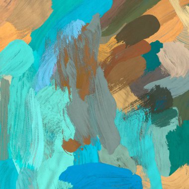 Tuval el yapımı yağlıboya. Renkli doku. Fırça darbeleri. Renkli görüntü. Modern sanat. Çağdaş sanat.