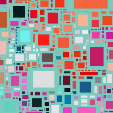 Soyut sanat dokusu. Kareler ile renkli doku. Modern sanat eserleri. Renkli görüntü