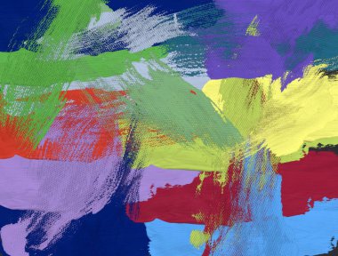 El yapımı tuvale yağlı boya. Soyut sanat dokusu. Renkli doku. Modern sanat eserleri. Yağlı boya darbeleri. Fırça darbeleri. Modern sanat. Çağdaş sanat. Sanatsal tuval.  