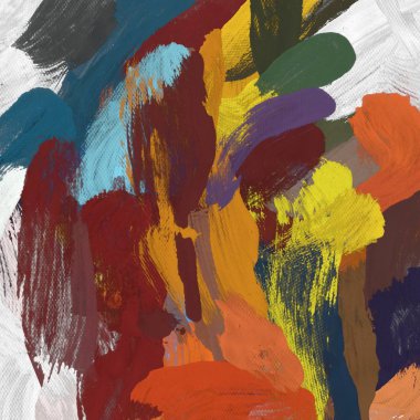 Tuval el yapımı yağlıboya. Renkli doku. Fırça darbeleri. Renkli görüntü. Modern sanat. Çağdaş sanat.