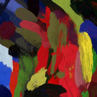 Tuval el yapımı yağlıboya. Renkli doku. Fırça darbeleri. Renkli görüntü. Modern sanat. Çağdaş sanat.