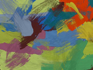 El yapımı tuvale yağlı boya. Soyut sanat dokusu. Renkli doku. Modern sanat eserleri. Yağlı boya darbeleri. Fırça darbeleri. Modern sanat. Çağdaş sanat. Sanatsal tuval.  