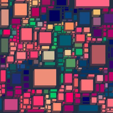 Soyut sanat dokusu. Kareler ile renkli doku. Modern sanat eserleri. Renkli görüntü