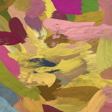 Tuval el yapımı yağlıboya. Renkli doku. Fırça darbeleri. Renkli görüntü. Modern sanat. Çağdaş sanat.