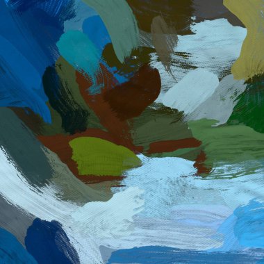 Tuval el yapımı yağlıboya. Renkli doku. Fırça darbeleri. Renkli görüntü. Modern sanat. Çağdaş sanat.