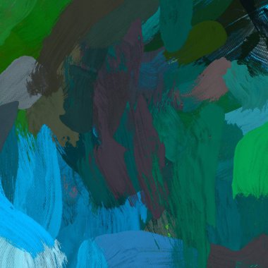 Tuval el yapımı yağlıboya. Renkli doku. Fırça darbeleri.