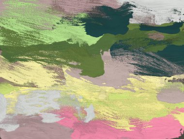 çiçek ve ağaçlar ile suluboya manzara