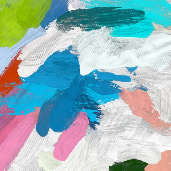 Tuval el yapımı yağlıboya. Renkli doku. Fırça darbeleri. Renkli görüntü. Modern sanat. Çağdaş sanat.