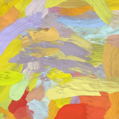 Tuval el yapımı yağlıboya. Renkli doku. Fırça darbeleri. Renkli görüntü. Modern sanat. Çağdaş sanat.