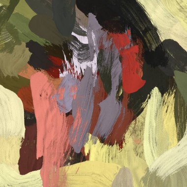 Tuval el yapımı yağlıboya. Renkli doku. Fırça darbeleri.