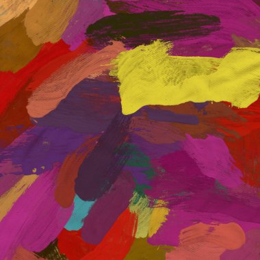 Tuval el yapımı yağlıboya. Renkli doku. Fırça darbeleri. Renkli görüntü. Modern sanat. Çağdaş sanat.