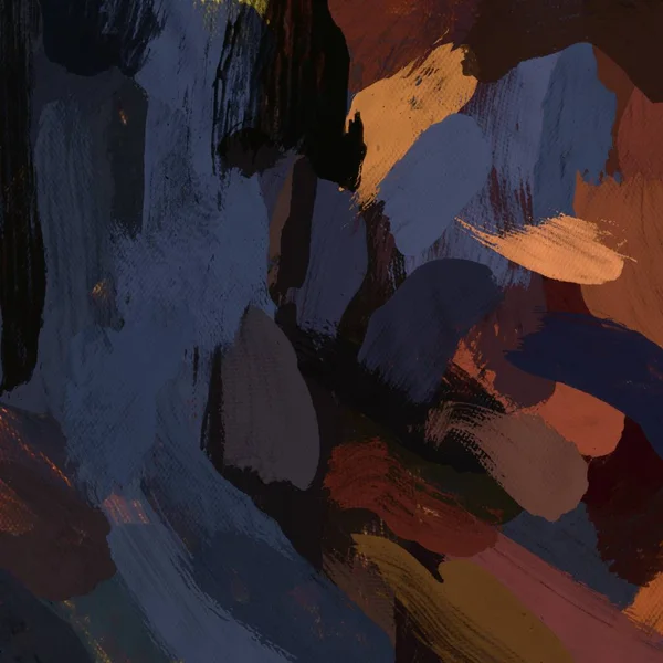 Tuval el yapımı yağlıboya. Renkli doku. Fırça darbeleri.