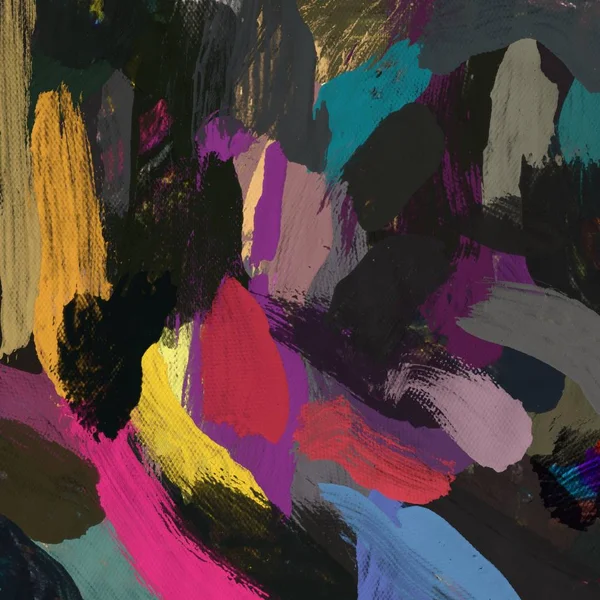 Tuval el yapımı yağlıboya. Renkli doku. Fırça darbeleri. Renkli görüntü. Modern sanat. Çağdaş sanat.