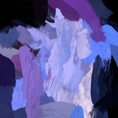 Tuval el yapımı yağlıboya. Renkli doku. Fırça darbeleri. Renkli görüntü. Modern sanat. Çağdaş sanat.