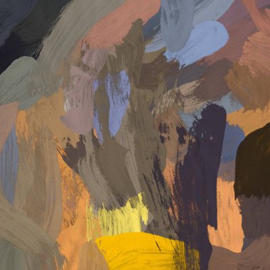 Tuval el yapımı yağlıboya. Renkli doku. Fırça darbeleri.