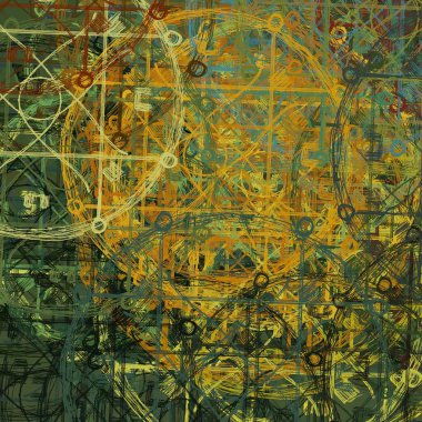 farklı Vintage desenleri ile soyut grunge arka plan