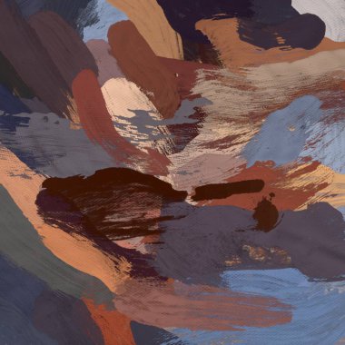 Tuval el yapımı yağlıboya. Renkli doku. Fırça darbeleri.