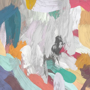 Tuval el yapımı yağlıboya. Renkli doku. Fırça darbeleri. Renkli görüntü. Modern sanat. Çağdaş sanat.