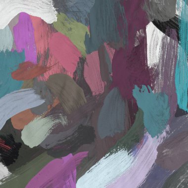 Tuval el yapımı yağlıboya. Renkli doku. Fırça darbeleri. Renkli görüntü. Modern sanat. Çağdaş sanat.