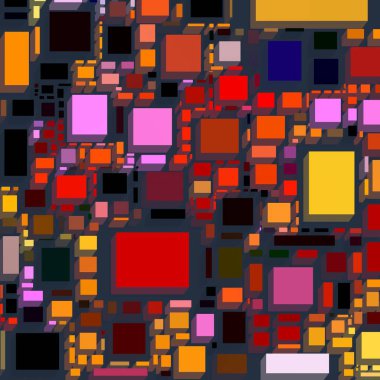 Soyut sanat dokusu. Kareler ile renkli doku. Modern sanat eserleri. Renkli görüntü