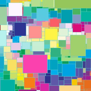 Paramparça etkisi ile kareler soyut gökkuşağı renkleri