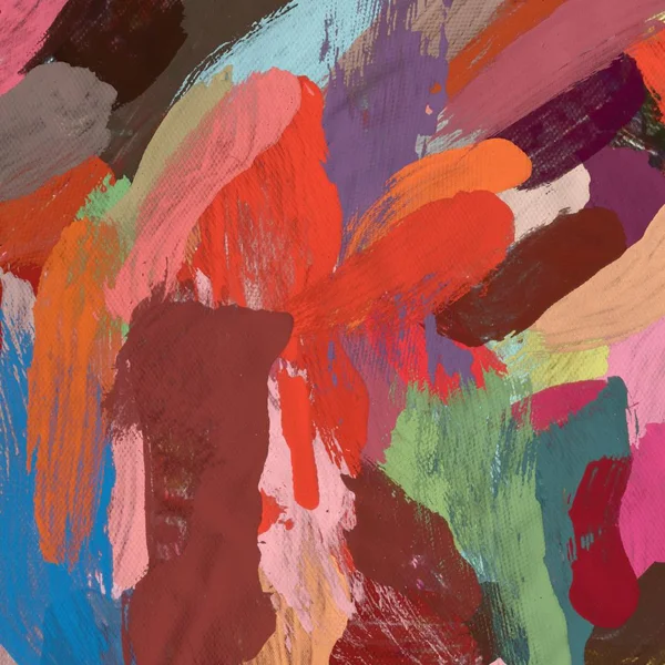 Tuval el yapımı yağlıboya. Renkli doku. Fırça darbeleri. Renkli görüntü. Modern sanat. Çağdaş sanat.