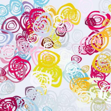 Çiçekli, soyut, pürüzsüz desen